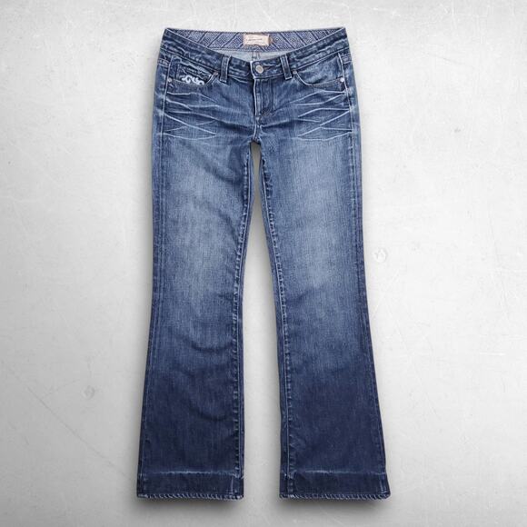 PAIGE Denim - Paige Laurel Canyon Slim Flare Jeans Women 28 Blue Low Rise Stretch Faded Y2K